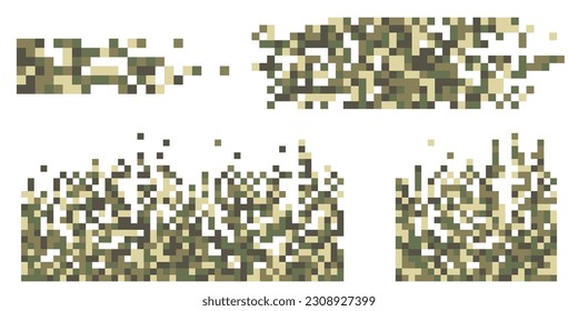Pixel mosaic. Pixel decay illustration. Falling pixels. Abstract background.