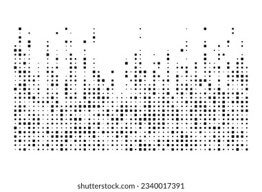 Pixel mosaic. Pixel decay illustration. Falling pixels. Abstract background.