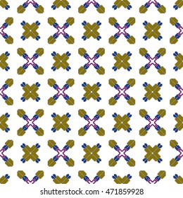 pixel mosaic in the form of an abstract floral pattern. seamless texture. vector illustration. for fashion design, textile, home of embroidery