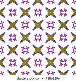 pixel mosaic in the form of an abstract floral pattern. seamless texture. vector illustration. for fashion design, textile, home of embroidery