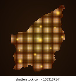Pixel mosaic glow orange dot map with light on dark background of map of San Marino symbol for your web site design map logo, app, ui, Travel vector eps10, concept Illustration.