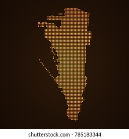 Pixel mosaic glow orange dot map on dark background of map of Gibraltar symbol for your web site design map logo, app, ui, Travel vector eps10, concept Illustration.