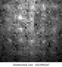 pixel mosaic grey. squares abstract gray. black and white background pattern for design. monochrome grunge texture. halftone effect. eps10 vector illustration.