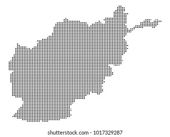 Pixel mosaic Map of Afghanistan on white background. for your web site design map logo, app, ui, Travel vector illustration eps10.