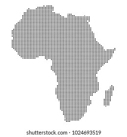 Pixel mosaic Map of Africa on white background. for your web site design map logo, app, ui, Travel vector illustration eps10.