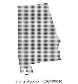 Pixel mosaic Map of Alabama on white background. for your web site design map logo, app, ui, Travel vector illustration eps10.