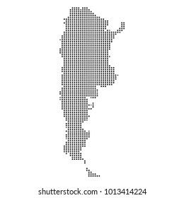 Pixel mosaic Map of Argentina on white background. for your web site design map logo, app, ui, Travel vector illustration eps10.