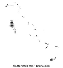 Pixel mosaic Map of Bahamas on white background. for your web site design map logo, app, ui, Travel vector illustration eps10.