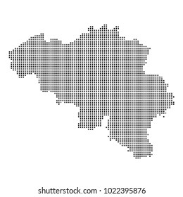 Pixel mosaic Map of Belgium on white background. for your web site design map logo, app, ui, Travel vector illustration eps10.