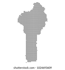 Pixel mosaic Map of Benin on white background. for your web site design map logo, app, ui, Travel vector illustration eps10.