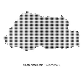 Pixel mosaic Map of Bhutan on white background. for your web site design map logo, app, ui, Travel vector illustration eps10.