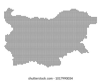 Pixel mosaic Map of Bulgaria on white background. for your web site design map logo, app, ui, Travel vector illustration eps10.