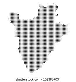 Pixel mosaic Map of Burundi on white background. for your web site design map logo, app, ui, Travel vector illustration eps10.
