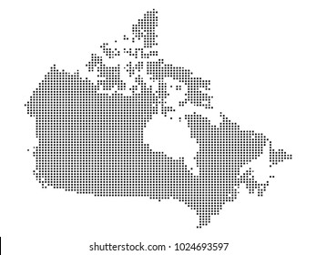 Pixel mosaic Map of Canada on white background. for your web site design map logo, app, ui, Travel vector illustration eps10.