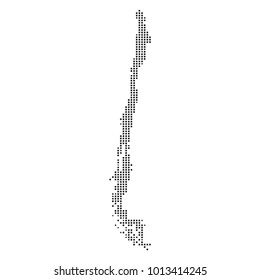 Pixel mosaic Map of Chile on white background. for your web site design map logo, app, ui, Travel vector illustration eps10.