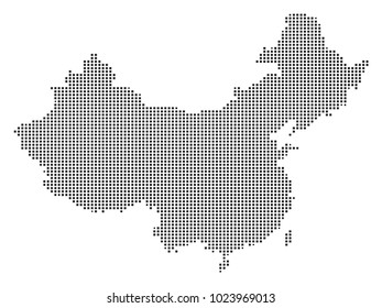 Pixel mosaic Map of China on white background. for your web site design map logo, app, ui, Travel vector illustration eps10.