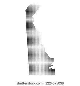 Pixel mosaic Map of Delaware on white background. for your web site design map logo, app, ui, Travel vector illustration eps10.