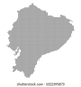 Pixel mosaic Map of Ecuador on white background. for your web site design map logo, app, ui, Travel vector illustration eps10.