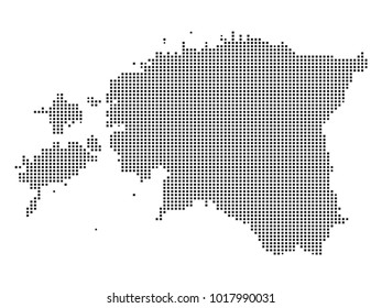 Pixel mosaic Map of Estonia on white background. for your web site design map logo, app, ui, Travel vector illustration eps10.