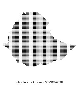 Pixel mosaic Map of Ethiopia on white background. for your web site design map logo, app, ui, Travel vector illustration eps10.