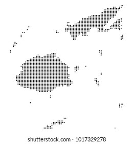 Pixel mosaic Map of Fiji on white background. for your web site design map logo, app, ui, Travel vector illustration eps10.