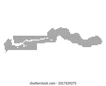 Pixel mosaic Map of Gambia on white background. for your web site design map logo, app, ui, Travel vector illustration eps10.