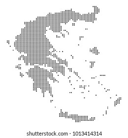 Pixel mosaic Map of Greece on white background. for your web site design map logo, app, ui, Travel vector illustration eps10.