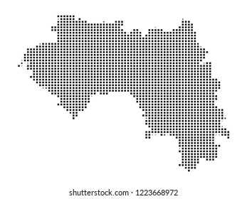 Pixel mosaic Map of Guinea on white background. for your web site design map logo, app, ui, Travel vector illustration eps10.