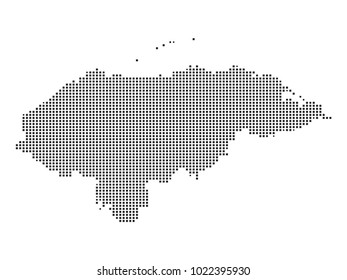 Pixel mosaic Map of Honduras on white background. for your web site design map logo, app, ui, Travel vector illustration eps10.