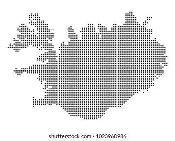 Pixel mosaic Map of Iceland on white background. for your web site design map logo, app, ui, Travel vector illustration eps10.