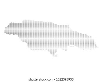 Pixel mosaic Map of Jamaica on white background. for your web site design map logo, app, ui, Travel vector illustration eps10.