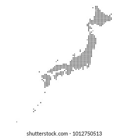 Pixel mosaic Map of Japan on white background. for your web site design map logo, app, ui, Travel vector illustration eps10.