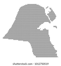 Pixel mosaic Map of Kuwait on white background. for your web site design map logo, app, ui, Travel vector illustration eps10.
