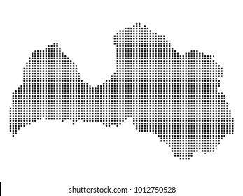 Pixel mosaic Map of Latvia on white background. for your web site design map logo, app, ui, Travel vector illustration eps10.