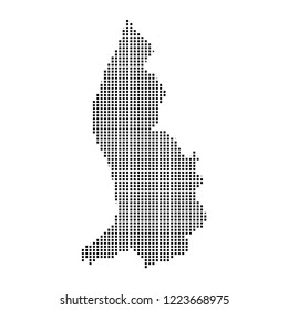 Pixel mosaic Map of Liechtenstein on white background. for your web site design map logo, app, ui, Travel vector illustration eps10.