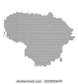 Pixel mosaic Map of Lithuania on white background. for your web site design map logo, app, ui, Travel vector illustration eps10.
