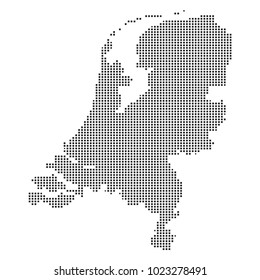 Pixel mosaic Map of Netherlands on white background. for your web site design map logo, app, ui, Travel vector illustration eps10.
