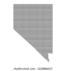 Pixel mosaic Map of Nevada on white background. for your web site design map logo, app, ui, Travel vector illustration eps10.