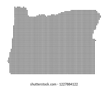 Pixel mosaic Map of Oregon on white background. for your web site design map logo, app, ui, Travel vector illustration eps10.