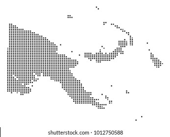 Pixel mosaic Map of Papua New Guinea on white background. for your web site design map logo, app, ui, Travel vector illustration eps10.