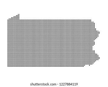 Pixel mosaic Map of Pennsylvania on white background. for your web site design map logo, app, ui, Travel vector illustration eps10.