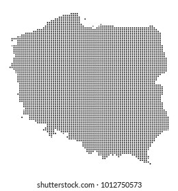 Pixel mosaic Map of Poland on white background. for your web site design map logo, app, ui, Travel vector illustration eps10.