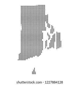 Pixel mosaic Map of Rhode Island on white background. for your web site design map logo, app, ui, Travel vector illustration eps10.
