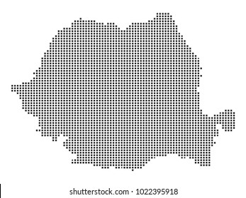 Pixel Mosaic Map Romania On White Stock Vector (Royalty Free) 1022395918