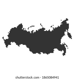 Mapa de mosaicos de Pixel del Reino de Rusia. Diseño de semitono. Ilustración vectorial. Eps 10.