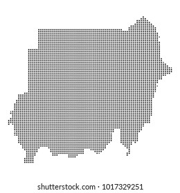 Pixel mosaic Map of Sudan on white background. for your web site design map logo, app, ui, Travel vector illustration eps10.