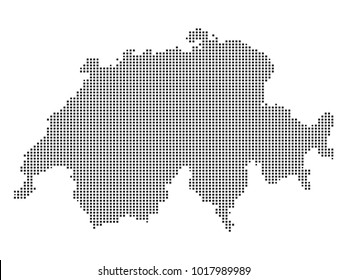 Pixel mosaic Map of Switzerland on white background. for your web site design map logo, app, ui, Travel vector illustration eps10.