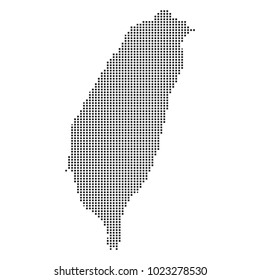 Pixel mosaic Map of Taiwan on white background. for your web site design map logo, app, ui, Travel vector illustration eps10.