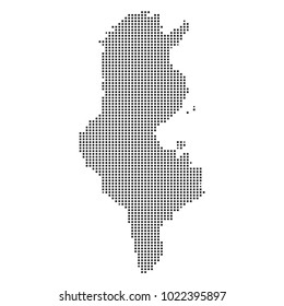 Pixel mosaic Map of Tunisia on white background. for your web site design map logo, app, ui, Travel vector illustration eps10.