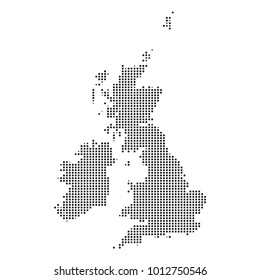 Pixel mosaic Map of United Kingdom on white background. for your web site design map logo, app, ui, Travel vector illustration eps10.